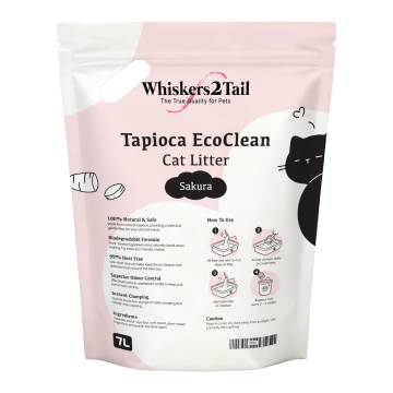 Whiskers2Tail Tapioca EcoClean Cat Litter 5kg/7L Sakura